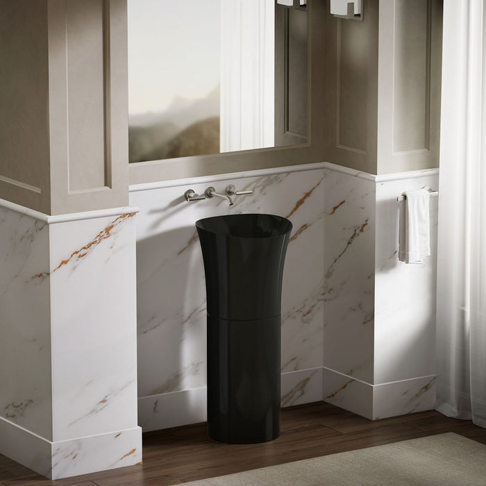 KOHLER Veil 16" round vessel bathroom sink or pedestal sink basin, no overflow