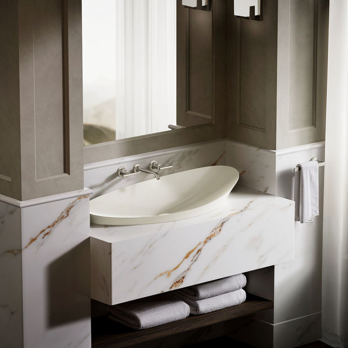 KOHLER K-20705-N Veil 38-1/2" oval vessel bathroom sink, no overflow, biscuit - view 3