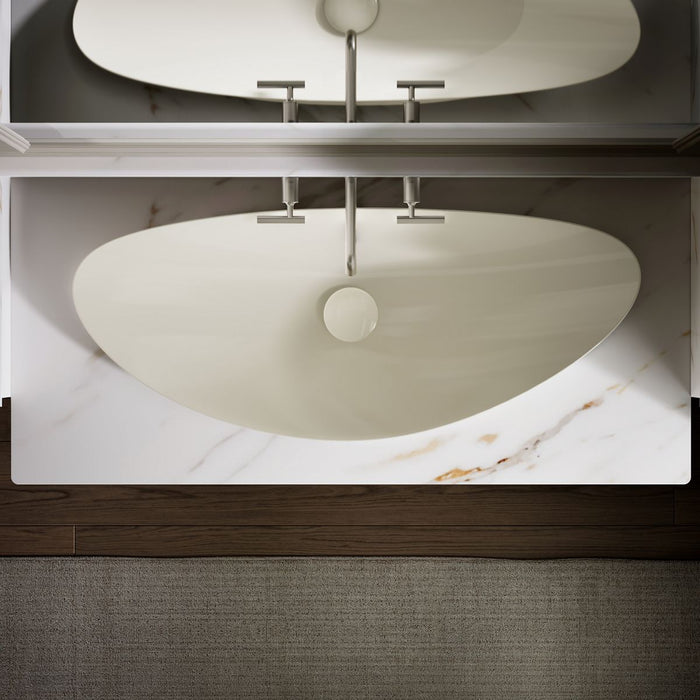 KOHLER K-20705-N Veil 38-1/2" oval vessel bathroom sink, no overflow, biscuit - view 5