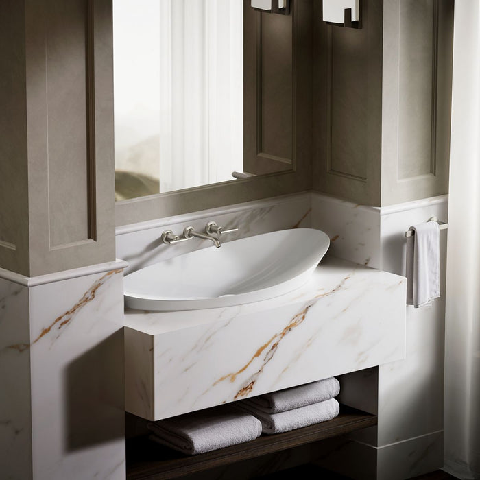 KOHLER K-20705-N Veil 38-1/2" oval vessel bathroom sink, no overflow, white - view 5