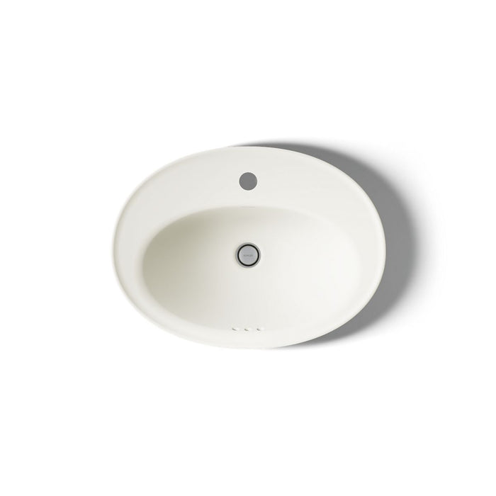 KOHLER K-2075-1 Serif 22-1/4" oval drop-in bathroom sink, biscuit - view 3