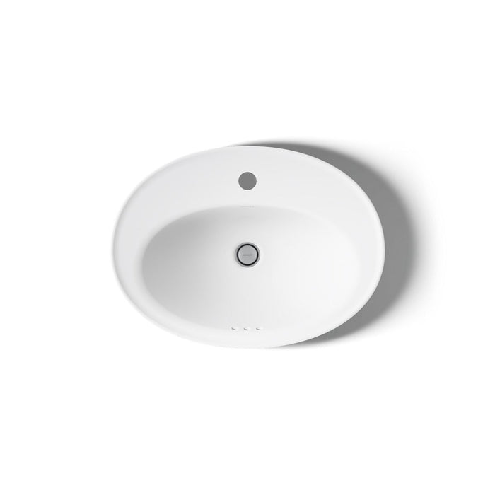 KOHLER K-2075-1 Serif 22-1/4" oval drop-in bathroom sink, white - view 3