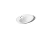 KOHLER K-2075-4 Serif 22-1/4" oval drop-in bathroom sink, white
