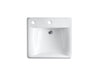 KOHLER K-2084-NL Soho 20" x 18" wall-mount/concealed arm carrier bathroom sink with single faucet hole and left-hand soa