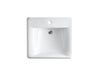KOHLER K-2084-N Soho 20" x 18" wall-mount/concealed arm carrier bathroom sink with single faucet hole