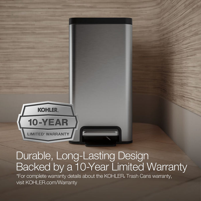 KOHLER 2.5-gallon slim step trash can
