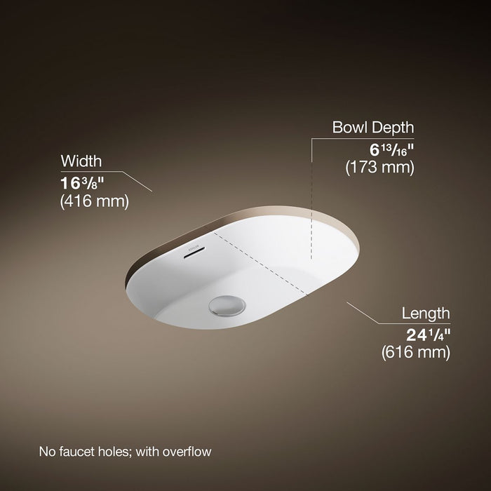 Kohler Brazn 24-1/4" oval undermount bathroom sink