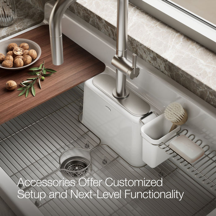 KOHLER K-21103-3HW Farmstead 45" top-/wall-mount single-bowl workstation farmhouse kitchen sink