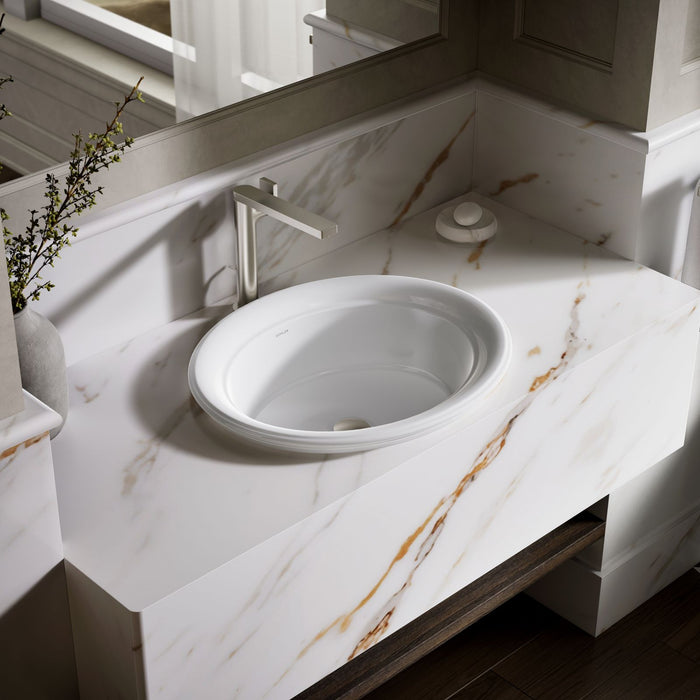 KOHLER K-21780 Artifacts 21" Oval Drop-in Bathroom Sink