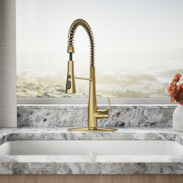 KOHLER Simplice Semi-professional kitchen sink faucet with three-function sprayhead
