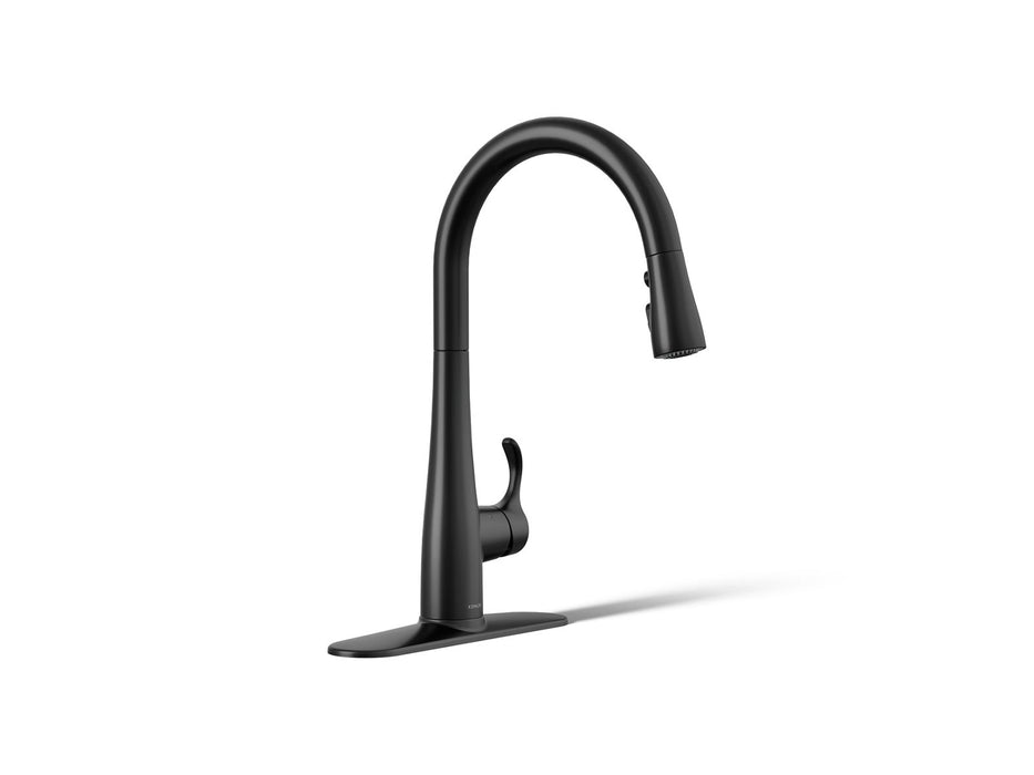 KOHLER Simplice Touchless pull-down kitchen sink faucet with three-function sprayhead