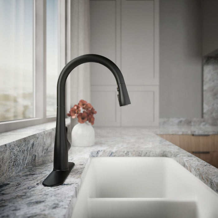 KOHLER Simplice Touchless pull-down kitchen sink faucet with three-function sprayhead