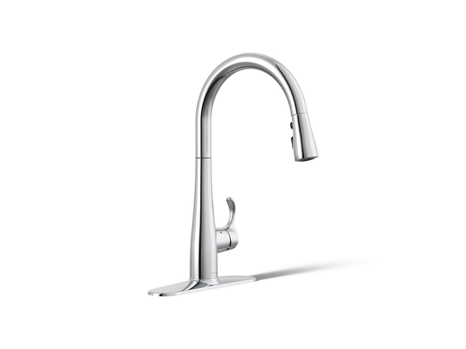 KOHLER Simplice Touchless pull-down kitchen sink faucet with three-function sprayhead
