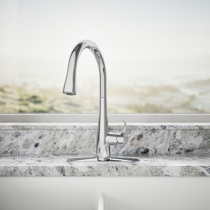KOHLER Simplice Touchless pull-down kitchen sink faucet with three-function sprayhead
