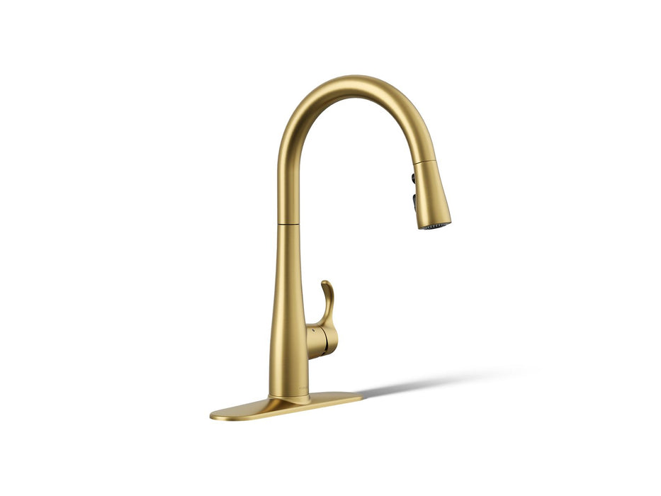 KOHLER Simplice Touchless pull-down kitchen sink faucet with three-function sprayhead