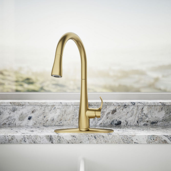 KOHLER Simplice Touchless pull-down kitchen sink faucet with three-function sprayhead