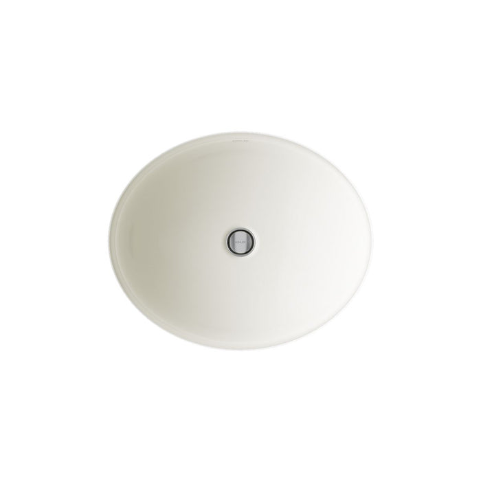 Kohler Caxton 19-1/4" oval undermount bathroom sink with glazed underside, no overflow