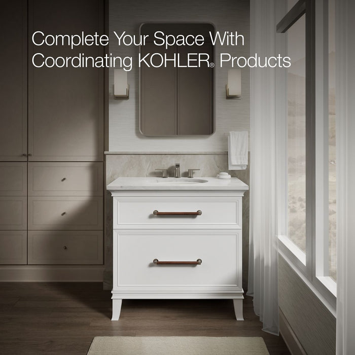 Kohler Caxton 19-1/4" oval undermount bathroom sink with glazed underside, no overflow