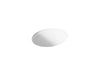 Kohler Caxton 19-1/4" oval undermount bathroom sink with glazed underside, no overflow