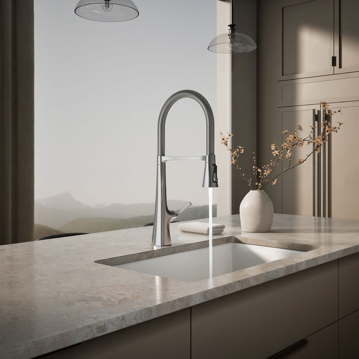 KOHLER K-22060 Graze Semi-professional kitchen sink faucet with three-function sprayhead