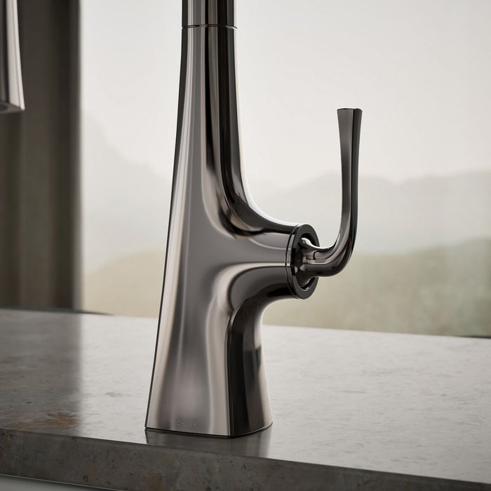 KOHLER K-22063 Graze Pull-down kitchen sink faucet with three-function sprayhead