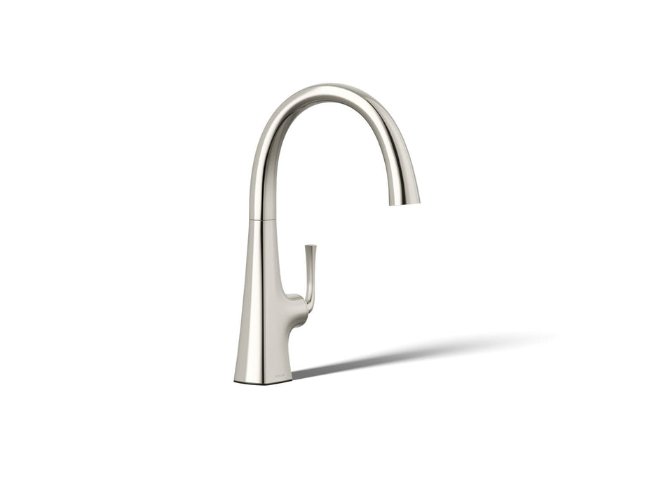 KOHLER K-22065 Graze Single-handle bar sink faucet, vibrant polished nickel