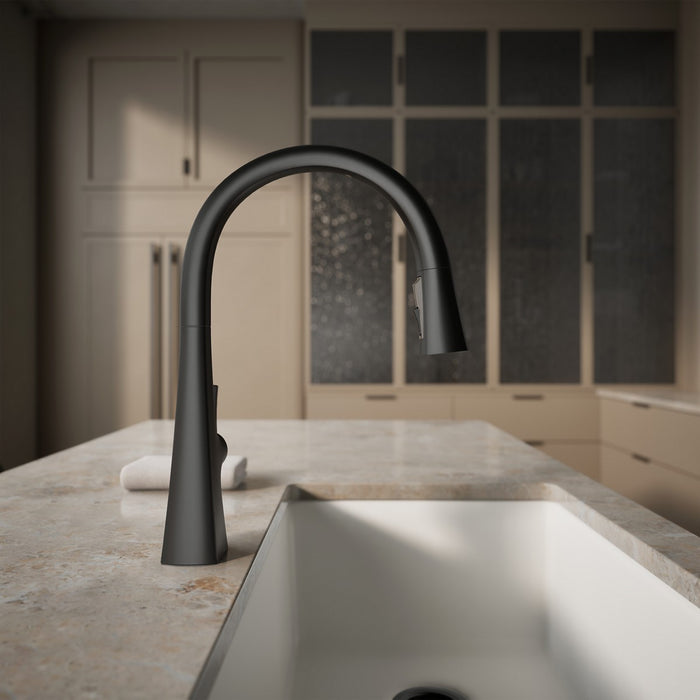 KOHLER K-22068 Graze Touchless pull-down kitchen sink faucet with three-function sprayhead