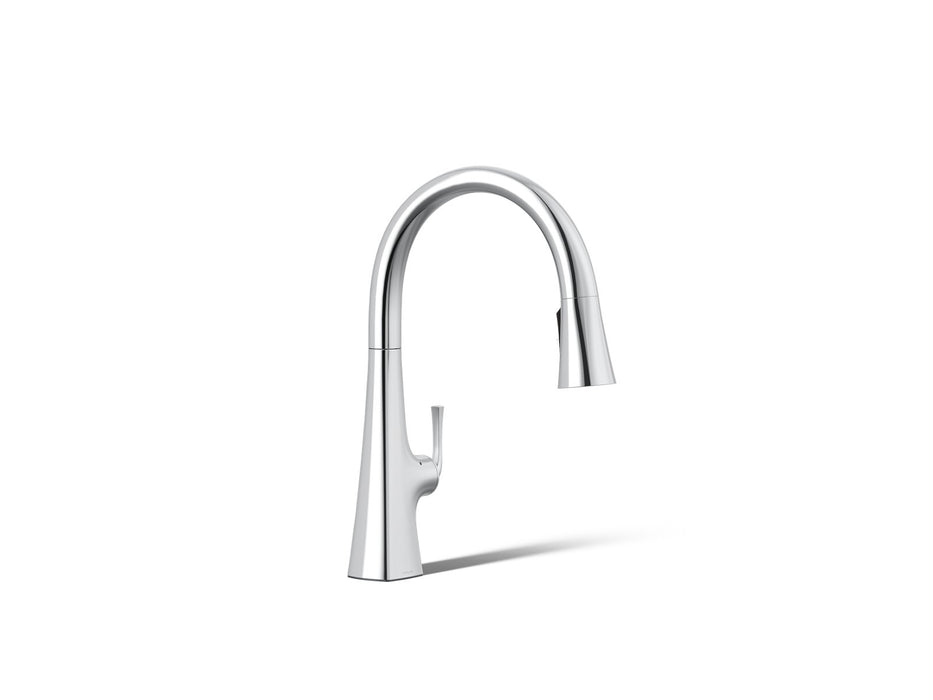 KOHLER K-22068 Graze Touchless pull-down kitchen sink faucet with three-function sprayhead