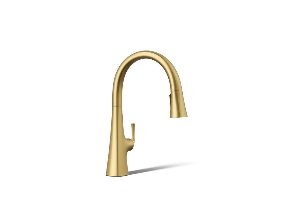 KOHLER K-22068 Graze Touchless pull-down kitchen sink faucet with three-function sprayhead