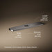 3/4 view of product with dimensions