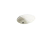Kohler Caxton 19-1/4" oval undermount bathroom sink with glazed underside, no overflow
