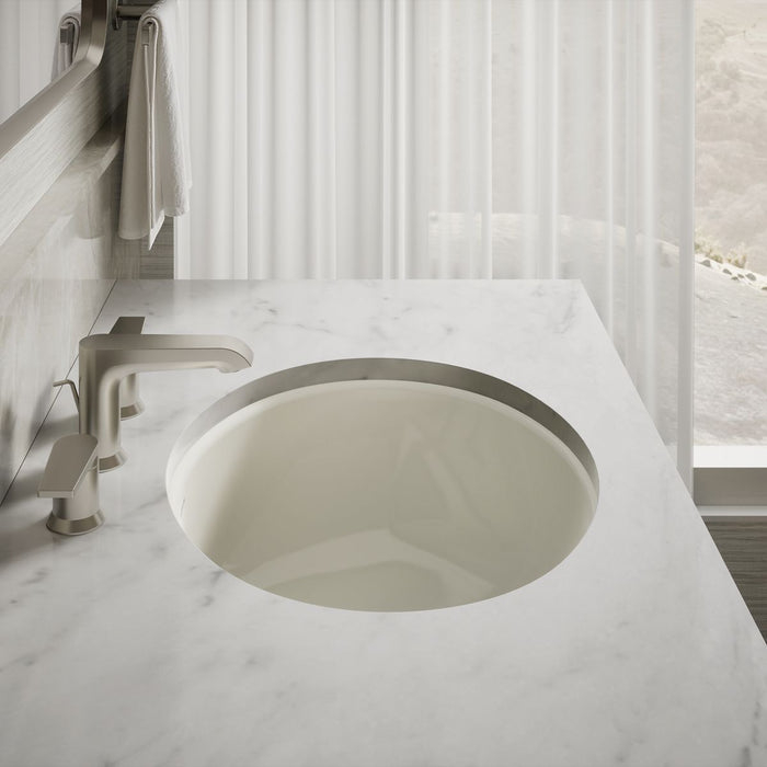 Kohler Caxton 19-1/4" oval undermount bathroom sink with glazed underside, no overflow
