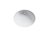 KOHLER K-2211-G Caxton 21-1/4" oval undermount bathroom sink with glazed underside, no overflow