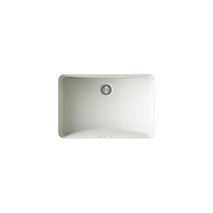Kohler Ladena 21" rectangular undermount bathroom sink with glazed underside, no overflow