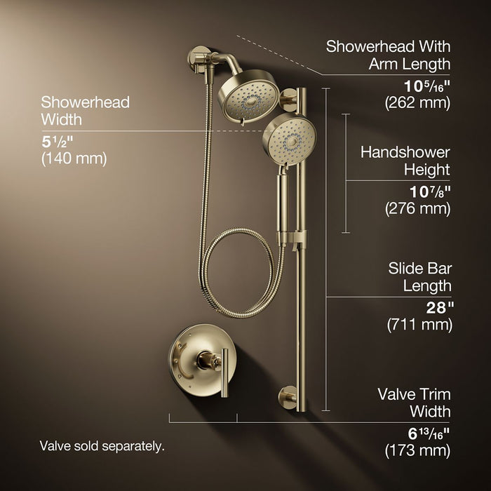 3/4 view of product with dimensions
