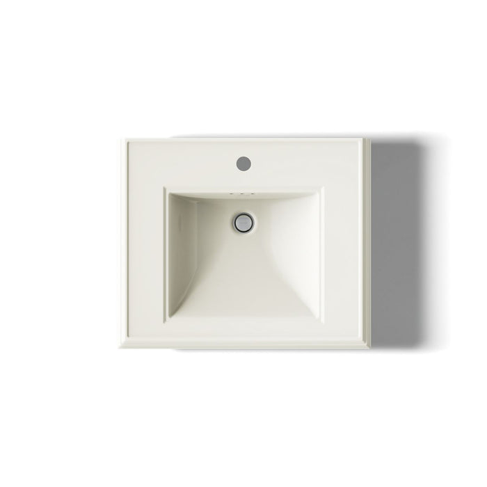 KOHLER K-2238-1 Memoirs 24-1/4" rectangular pedestal bathroom sink, biscuit - view 3