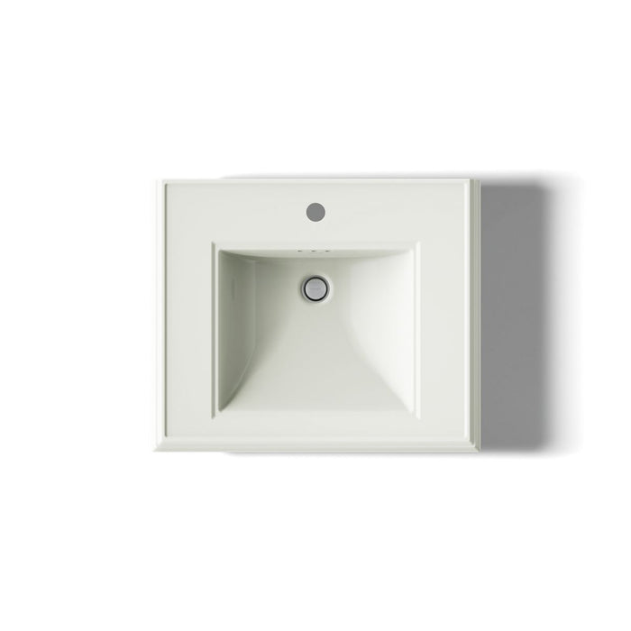 KOHLER K-2238-1 Memoirs 24-1/4" rectangular pedestal bathroom sink, dune - view 3