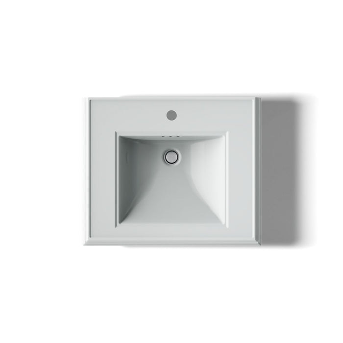 KOHLER K-2238-1 Memoirs 24-1/4" rectangular pedestal bathroom sink, ice grey - view 3