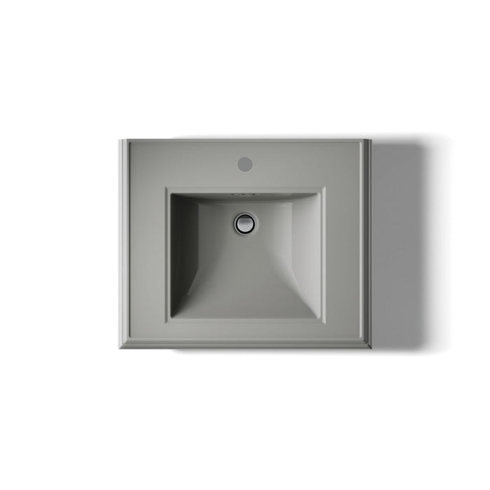 KOHLER K-2238-1 Memoirs 24-1/4" rectangular pedestal bathroom sink, thunder grey - view 3