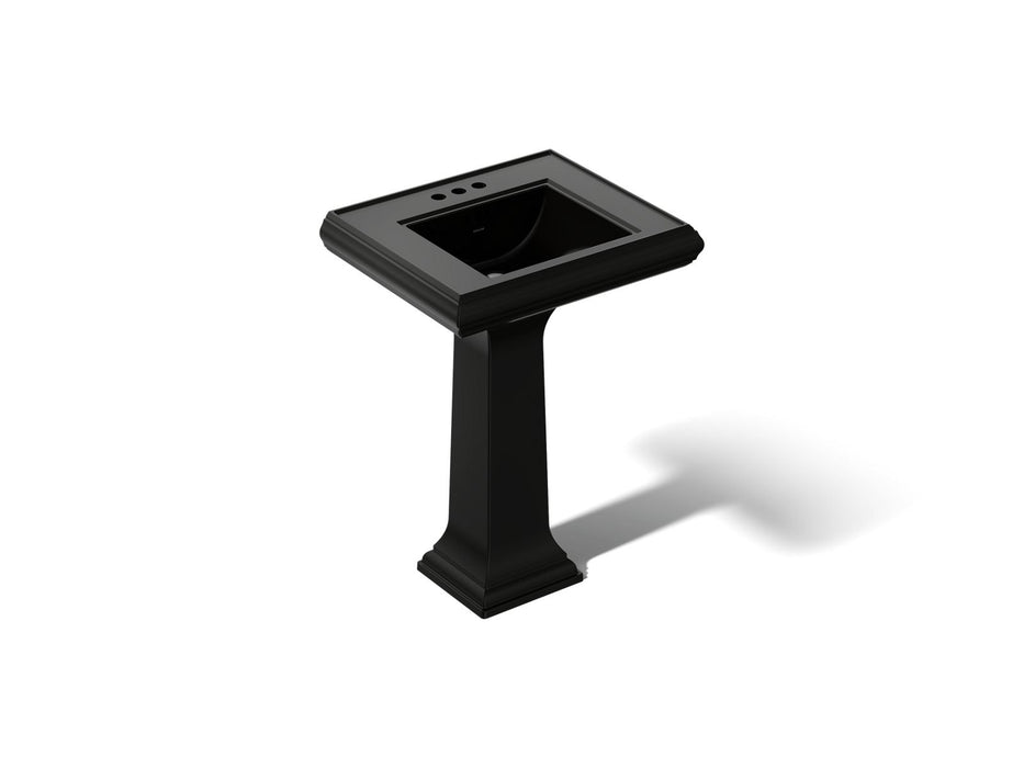 KOHLER K-2238-4 Memoirs 24-1/4" rectangular pedestal bathroom sink, black black