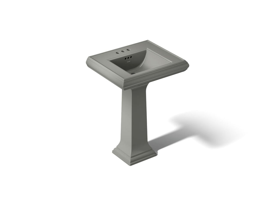 KOHLER K-2238-4 Memoirs 24-1/4" rectangular pedestal bathroom sink, thunder grey