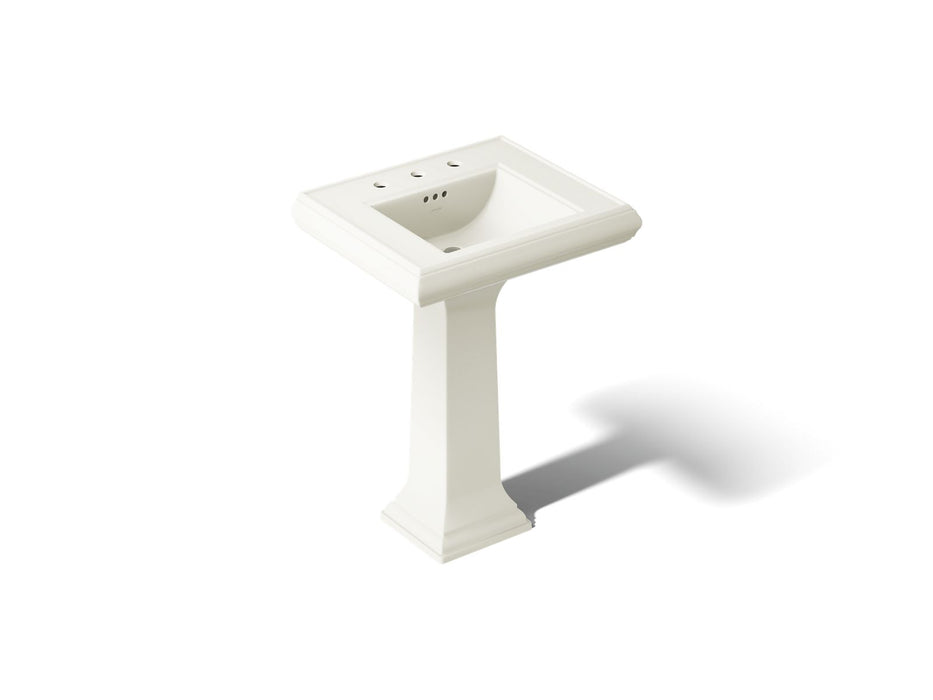 KOHLER K-2238-8 Memoirs 24-1/4" rectangular pedestal bathroom sink, biscuit
