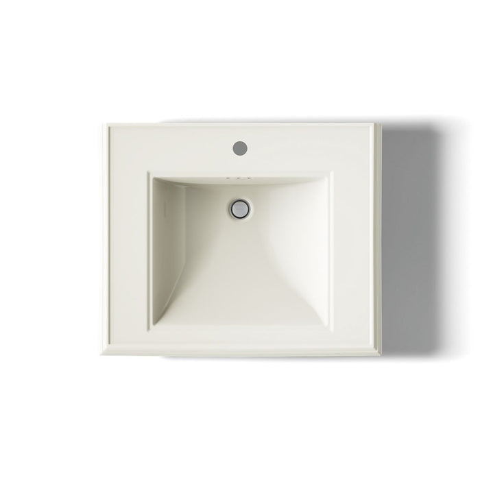 KOHLER K-2258-1 Memoirs 27-1/4" rectangular pedestal bathroom sink, biscuit - view 3