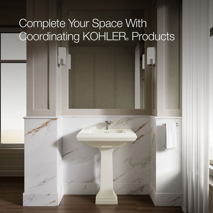 KOHLER K-2258-1 Memoirs 27-1/4" rectangular pedestal bathroom sink, biscuit - view 5