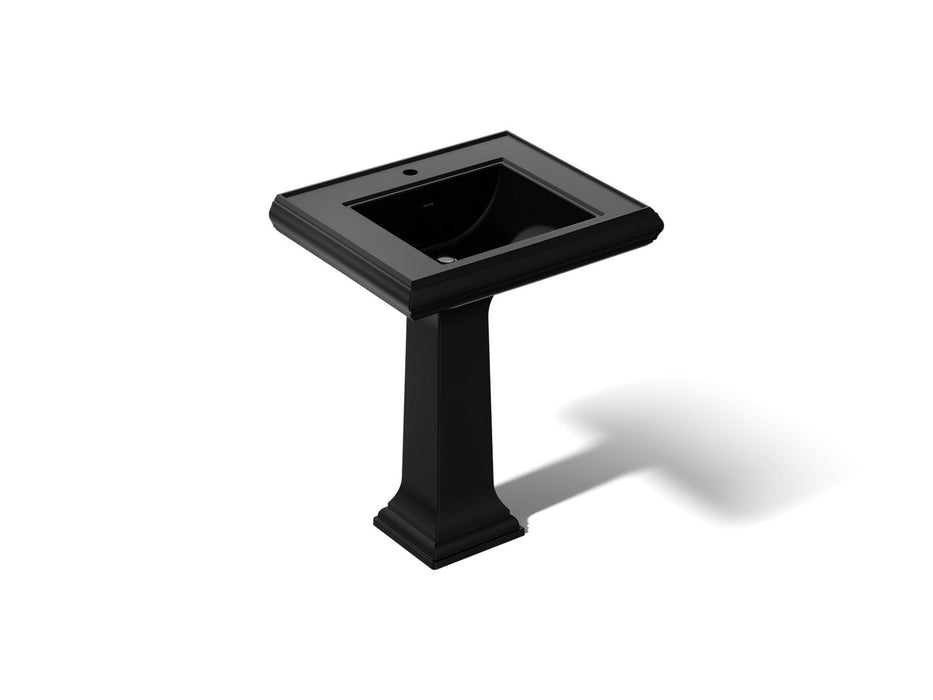 KOHLER K-2258-1 Memoirs 27-1/4" rectangular pedestal bathroom sink, black black