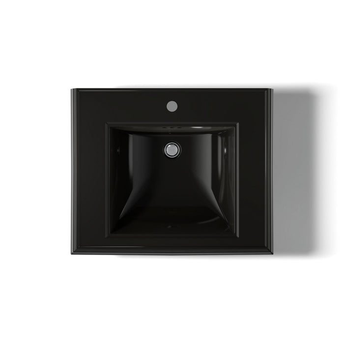 KOHLER K-2258-1 Memoirs 27-1/4" rectangular pedestal bathroom sink, black black - view 3