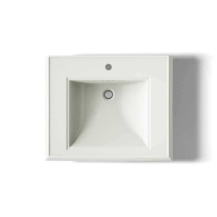 KOHLER K-2258-1 Memoirs 27-1/4" rectangular pedestal bathroom sink, dune - view 3