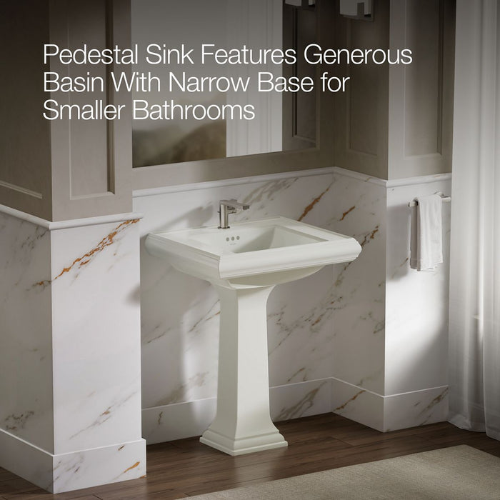 KOHLER K-2258-1 Memoirs 27-1/4" rectangular pedestal bathroom sink, dune - view 4