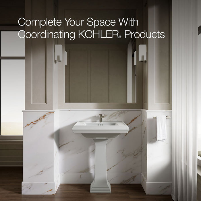 KOHLER K-2258-1 Memoirs 27-1/4" rectangular pedestal bathroom sink, ice grey - view 5