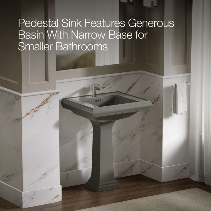 KOHLER K-2258-1 Memoirs 27-1/4" rectangular pedestal bathroom sink, thunder grey - view 4